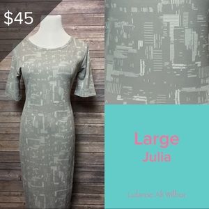 Lularoe Julia - gray with white jacquard
